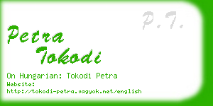 petra tokodi business card
